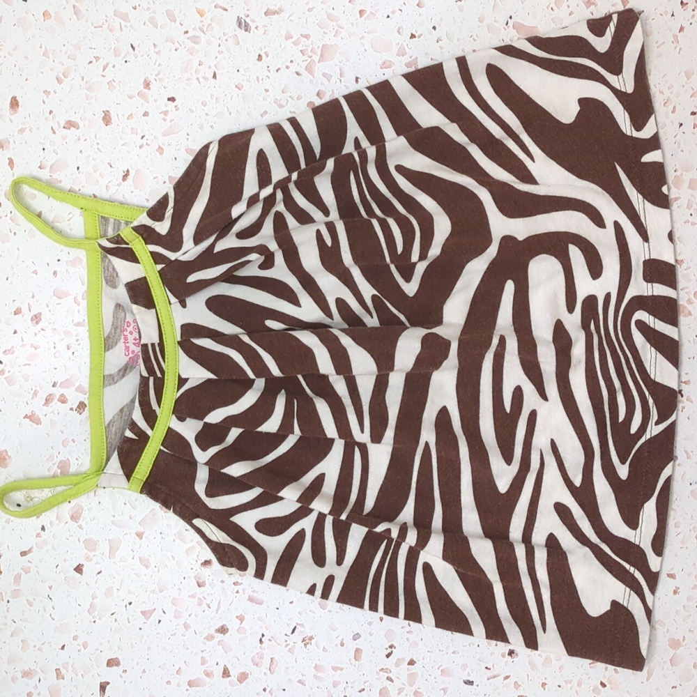 Carter's | Chocolate Brown Animal Print Camisole Narrow Kiwi Straps | 4T